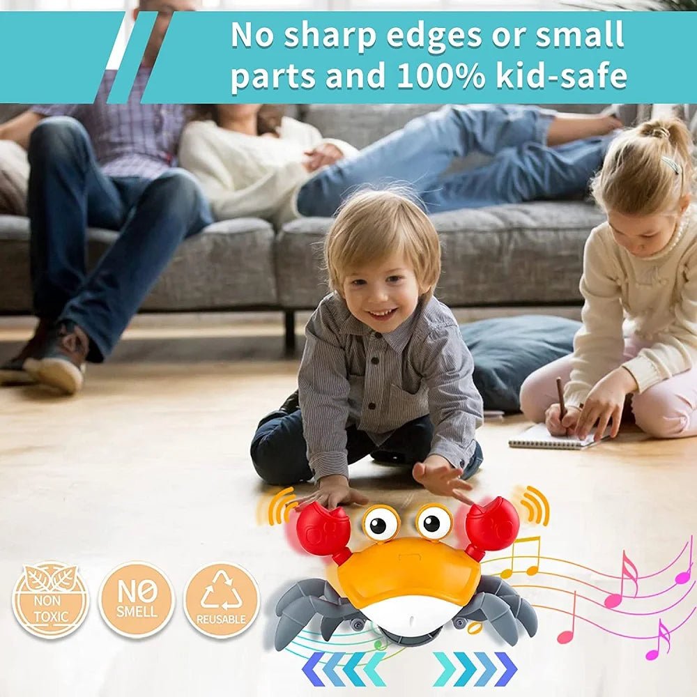 Dancing Crab Run Away Toy for Babies Crawling Interactive Escape Crabs Fujão Toys Baby Birthday Gift VIP Dropshipping with Box - My Baby Pink and Blue