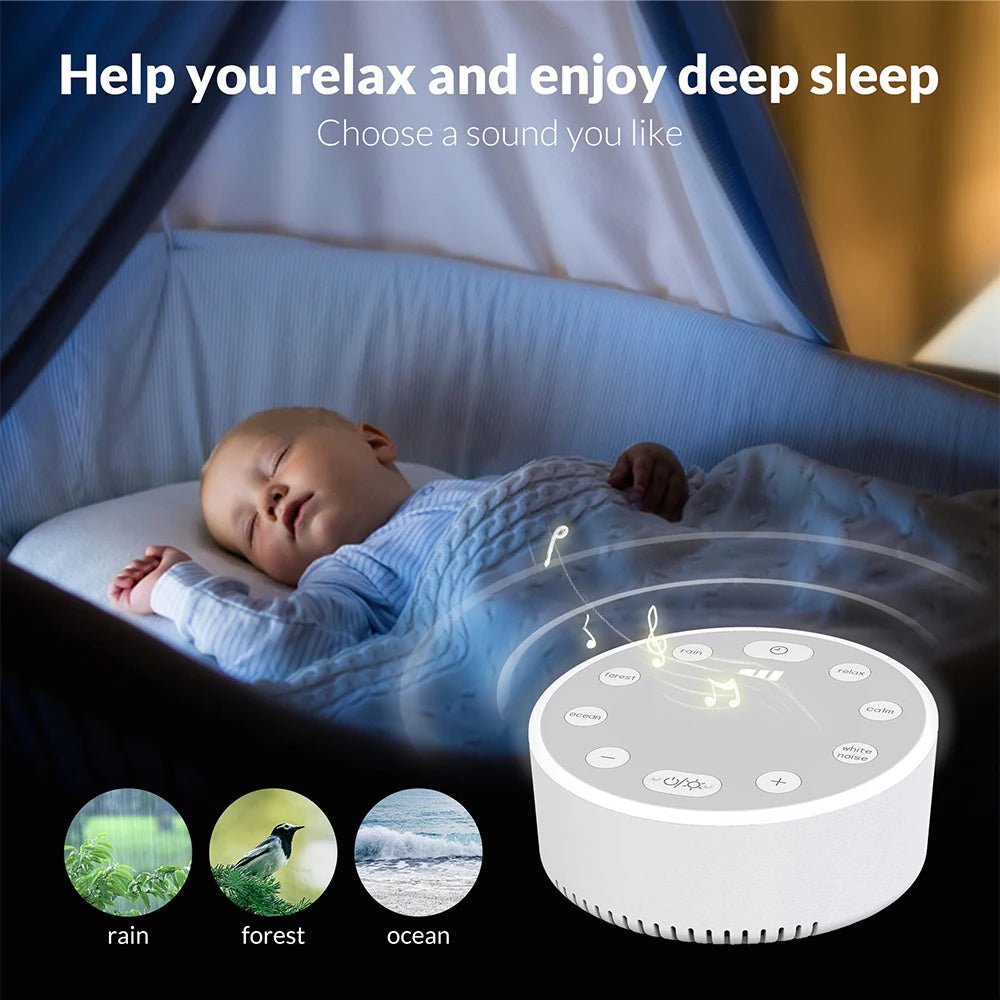 White Noise Machine Portable Baby Sleep Machine Soothing Sounds Sleep Therapy Sound Monitor Generator for Babies Adult Relax - My Baby Pink and Blue