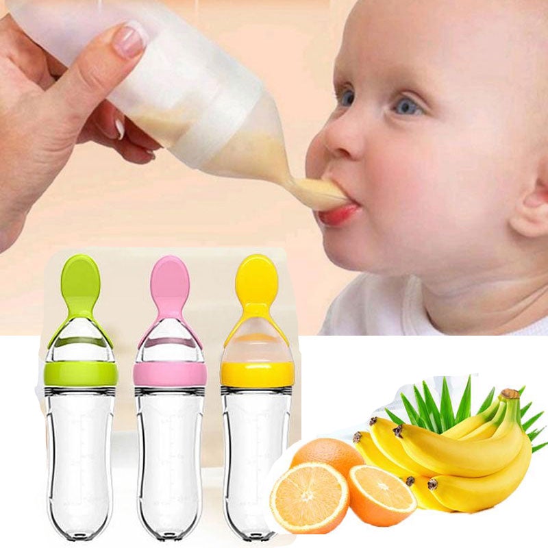 Biberon avec cuillère pour nouveau-né | EasyBottle™ - My Baby Pink and Blue