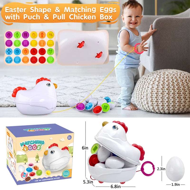 Smart-Egg ™ Jouet Oeuf- Poule éducatif développement et apprentisage préscolaire pour les tout-petits . - My Baby Pink and Blue