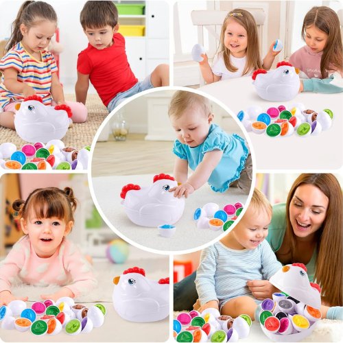 Smart-Egg ™ Jouet Oeuf-Poule éducatif et apprentisage préscolaire pour les tout-petits . - My Baby Pink and Blue