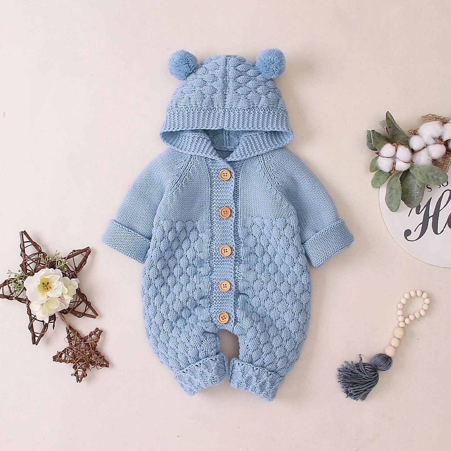 Barboteuse Ourson en tricot - RomperBear™ - My Baby Pink and Blue