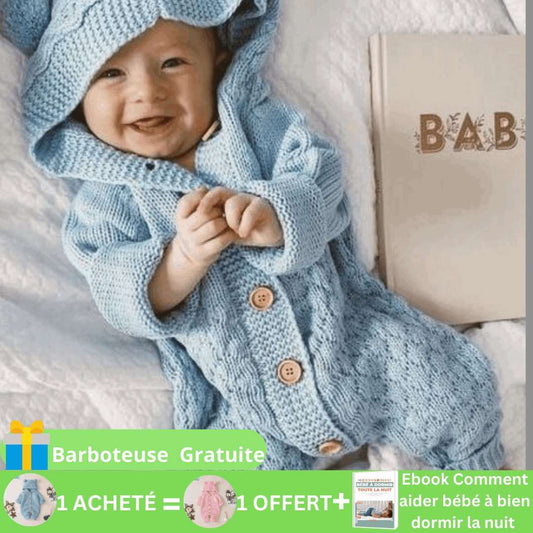 Barboteuse Ourson en tricot - RomperBear™ - My Baby Pink and Blue