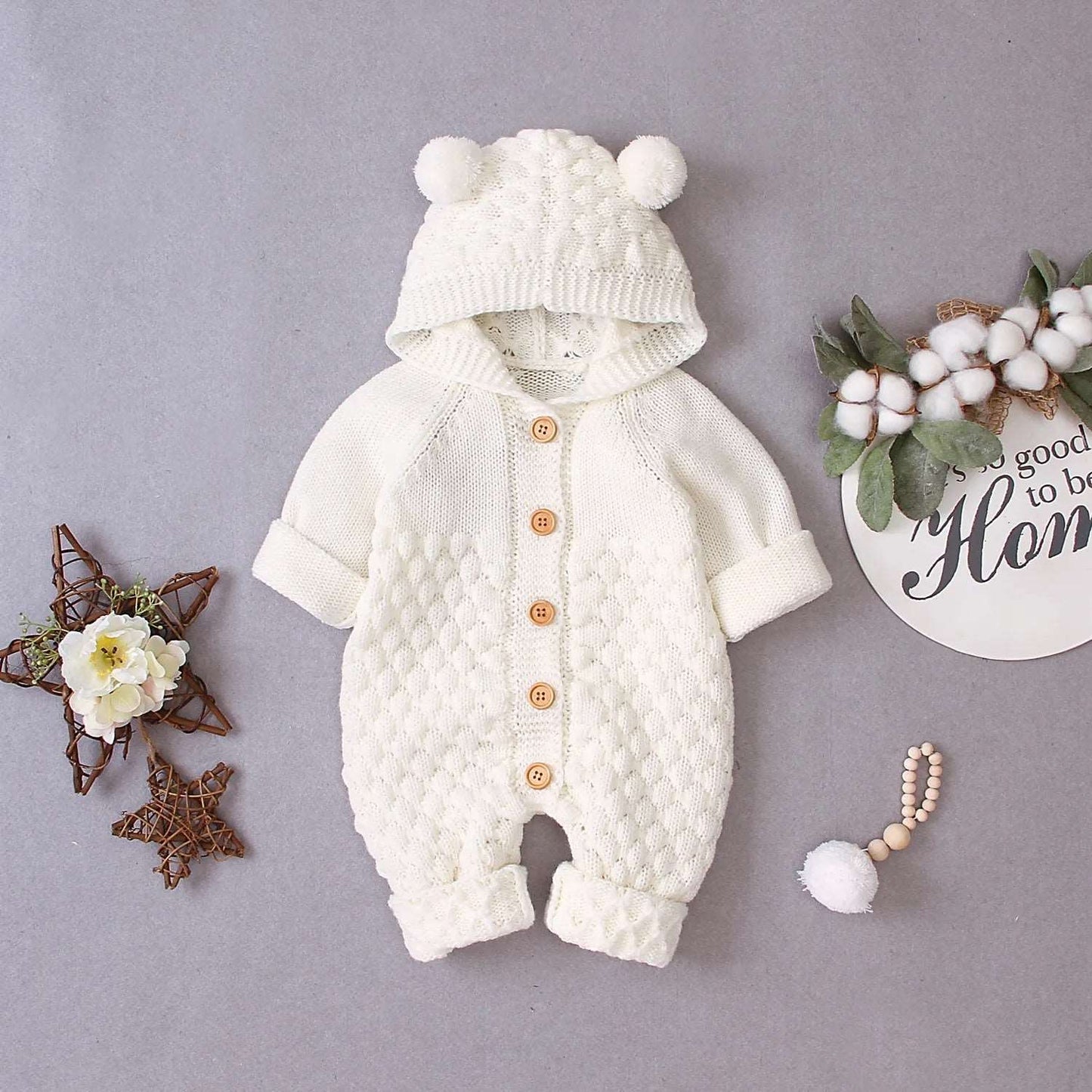 Barboteuse Ourson en tricot - RomperBear™ - My Baby Pink and Blue